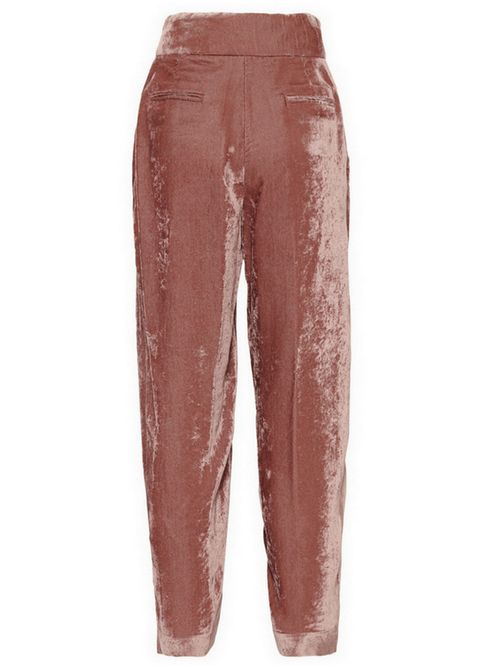 Women's antique pink velvet trousers Fabiana Filippi | PAD223F258H7702184